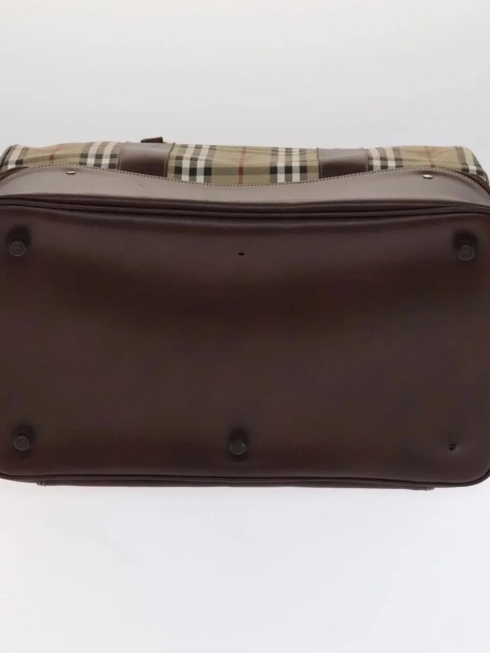Burberrys Nova Check Boston Bag PVC Leather Beige - Picture 7 of 16